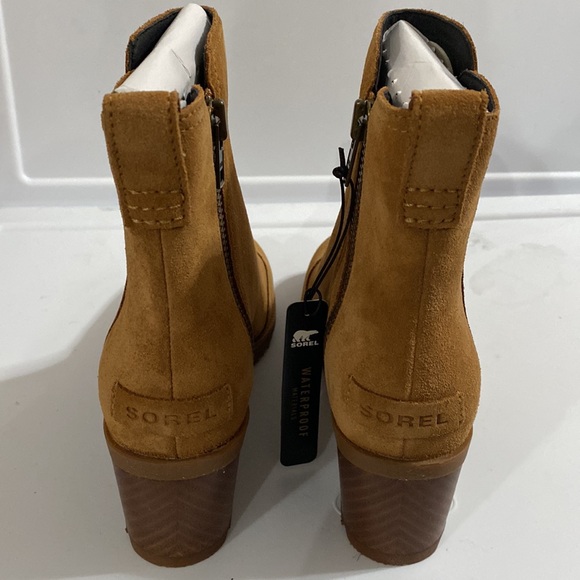 Sorel Cate block heel booties in suede camel brown size 6.5 - Picture 7 of 12